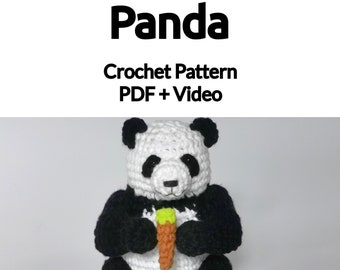 Giant Panda,crochet pattern,panda bear,amigurumi pattern,PDF file