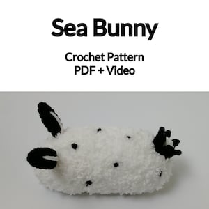 Coelhinho do Mar, padrão de crochê com vídeo, lesma do mar, coelho do mar, amigurumi, arquivo PDF