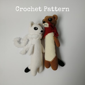 Two Stoats Crochet Pattern,ermine, stoat,weasel,amigurumi crochet pattern,PDF