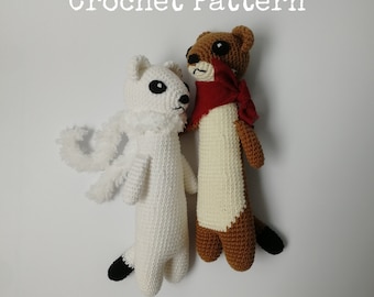 Two Stoats Crochet Pattern,ermine, stoat,weasel,amigurumi crochet pattern,PDF