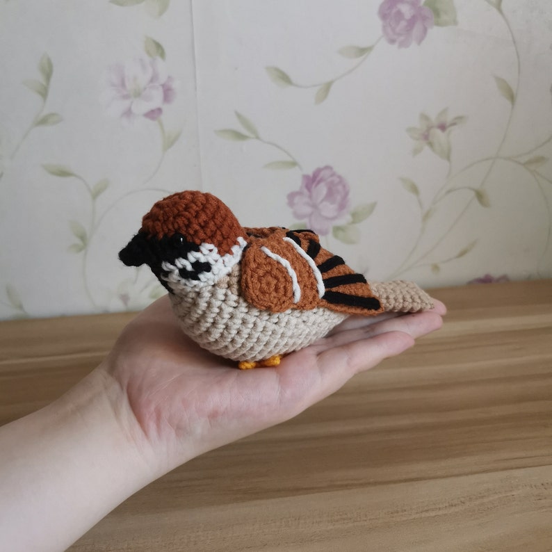 Eurasian Tree Sparrow,crochet pattern with video,amigurumi pattern,PDF file image 6