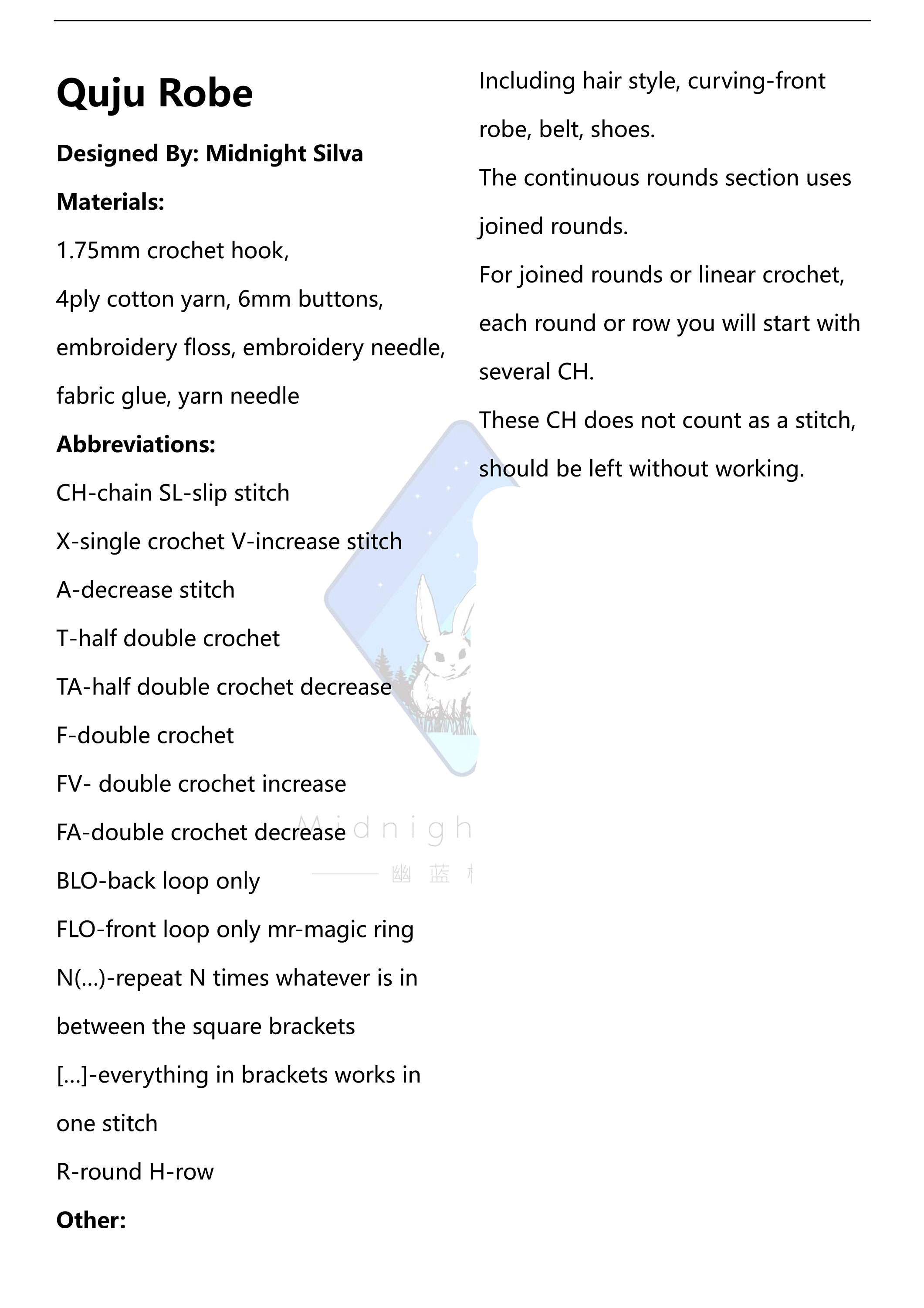 Quju Hanfu Crochet Pattern for Amigurumi Doll - Silva - Etsy