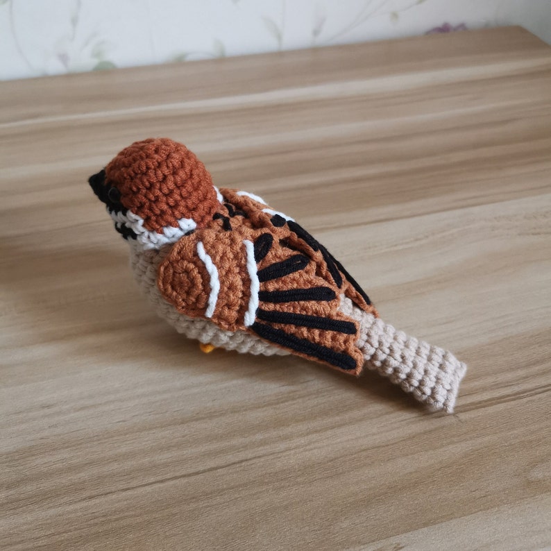 Eurasian Tree Sparrow,crochet pattern with video,amigurumi pattern,PDF file image 2