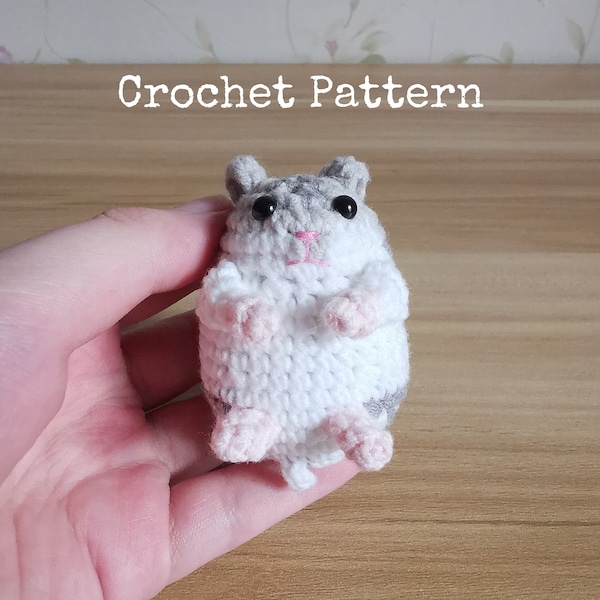 Winter White Hamster,Djungarian Hamster,Siberian Hamster,crochet  pattern,amigurumi pattern,PDF file