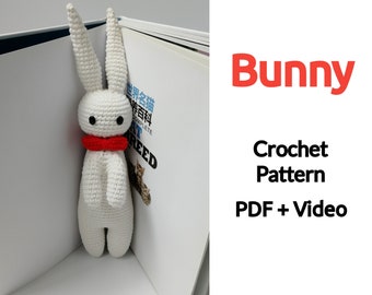 Bunny,Crochet Pattern With Video,Amigurumi,Rabbit Pattern,Toy,PDF