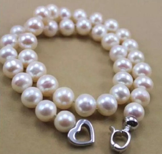 9-10mm Natural White South Sea Pearl Necklace Bracelet Earrings AAA 9-10mm Natural White South Sea Pearl Necklace Bracelet Earrings AAA