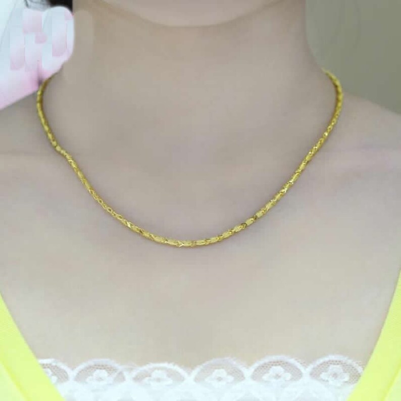 Lucky Necklace Link Chain 24K Gold Au999 8.7g Women Girls - Etsy