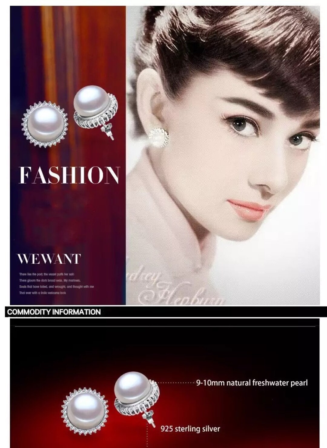 Vintage Style Stud Earrings Pearls Jewelry 910mm Natural Etsy