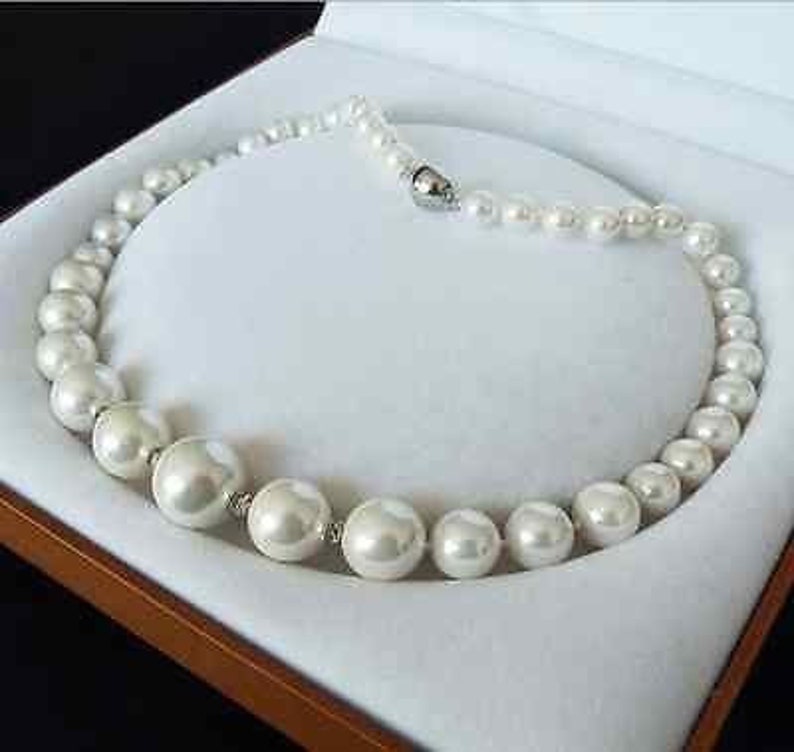 Graduated Pearls Genuine 8-16mm White South Sea Shell Pearl - Etsy