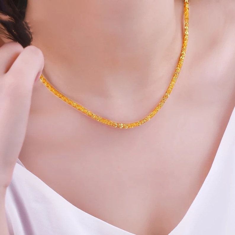 Rope Chain Women Jewelry 24K Solid Gold 9.7g 999 Solid Gold Etsy