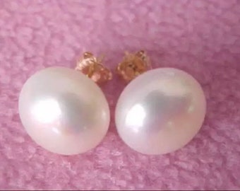 Best Seller Large Stud Earrings Natural White South Sea Pearl Earrings Jewelry
