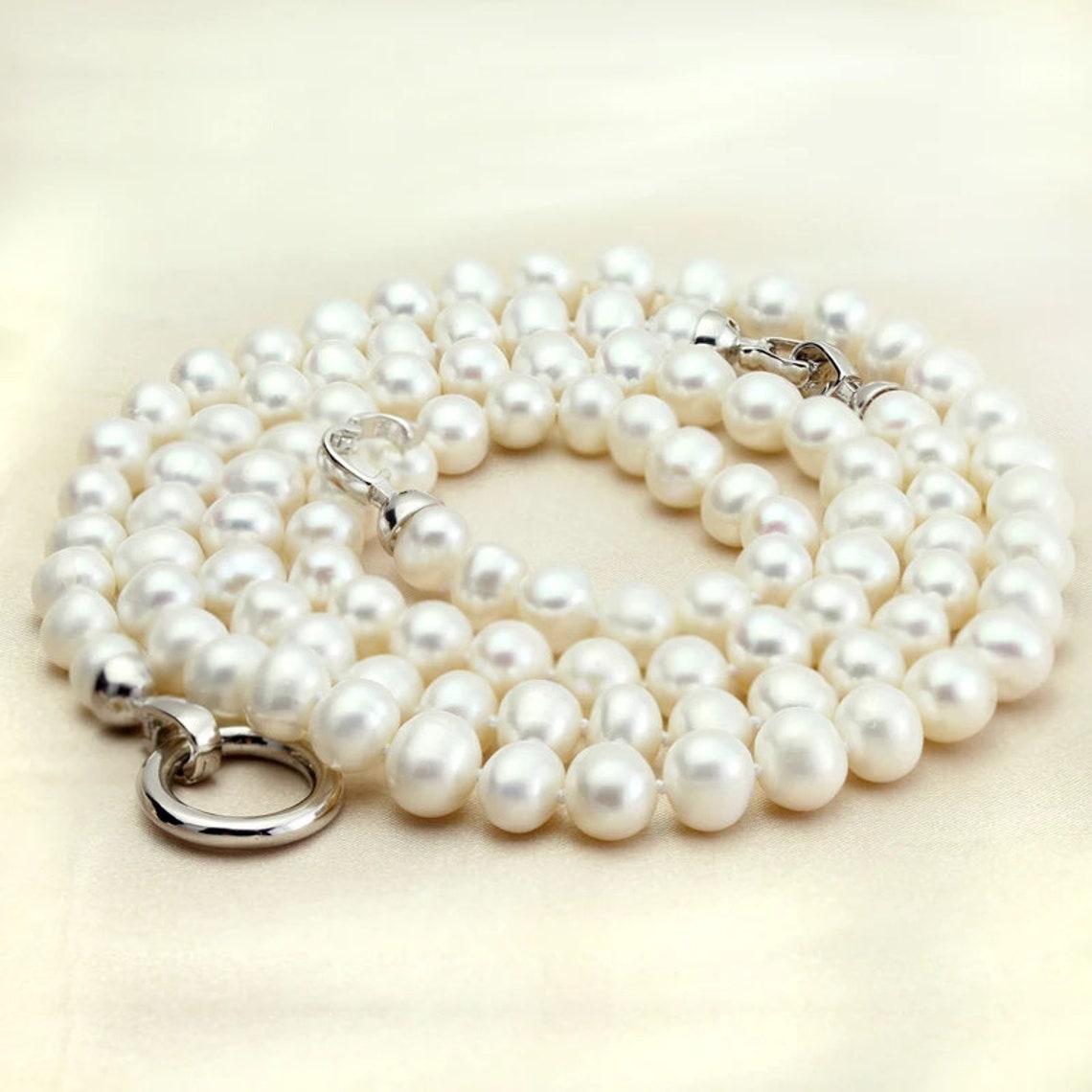 Classic Style Two Strands Natural Pearls Necklace Jewelry for Women Etsy