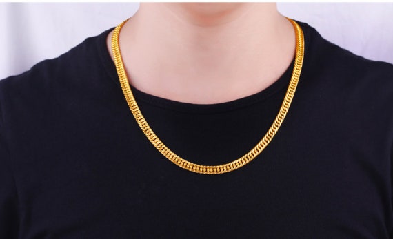 24k Gold Chain Mens Pendant, 24k Gold Jewelry Necklace Men