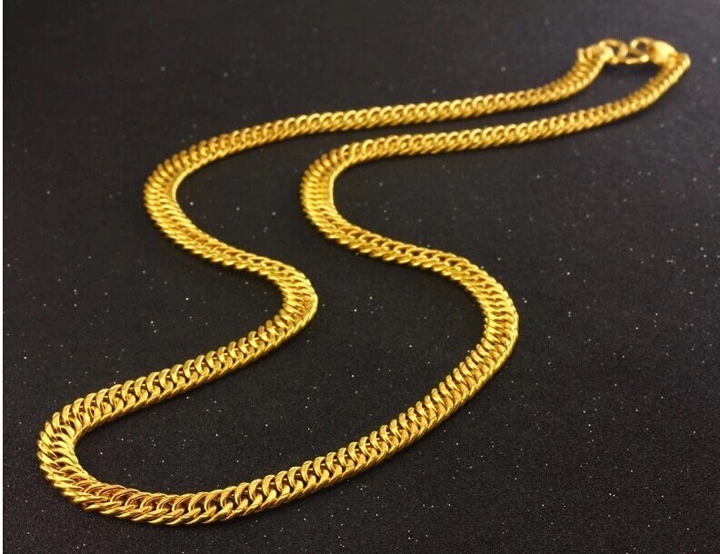 24K Solid Yellow Gold Necklace 22.22gram Men Women Jewelry Etsy Canada