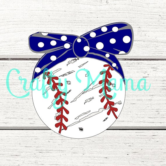 Download Baseball Bow Svg Png Jpg Print Svg Files Etsy