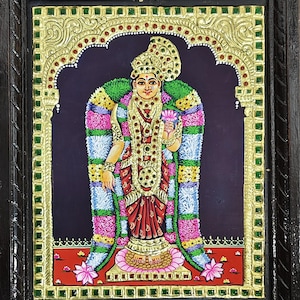 Andal Tanjore Painting, 13&quot;x11&quot;, 22K Gold Foils. Ready Stock. Immediate Dispatch