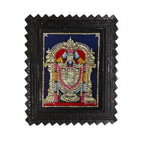 Balaji Tanjore Painting, 11&quot;x8&quot;, 22K Gold Foils. Ready Stock. Immediate Dispatch