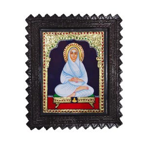 Vallalar Tanjore Painting, 13&quot;x11&quot;, 22K Gold Foils. Ready Stock. Immediate Dispatch