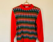 Vintage Retro Hipster Plaid Check Mid Century Mod Christmas Sweater