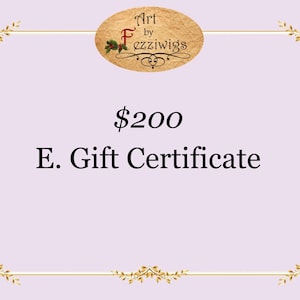 E. GIFT CARD - Instant Download Gift Certificate - Digital Gift Card - Fine Art Gift Card - Art Gift Certificiate