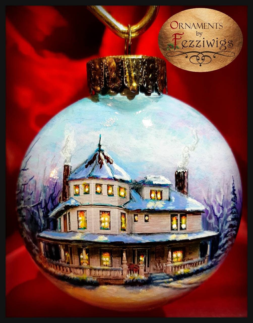 Custom House Portrait from Photo/ Realtors Closing Gift/ Housewarming Gift/ First Home Gift on Shatterproof or Glass Ornament