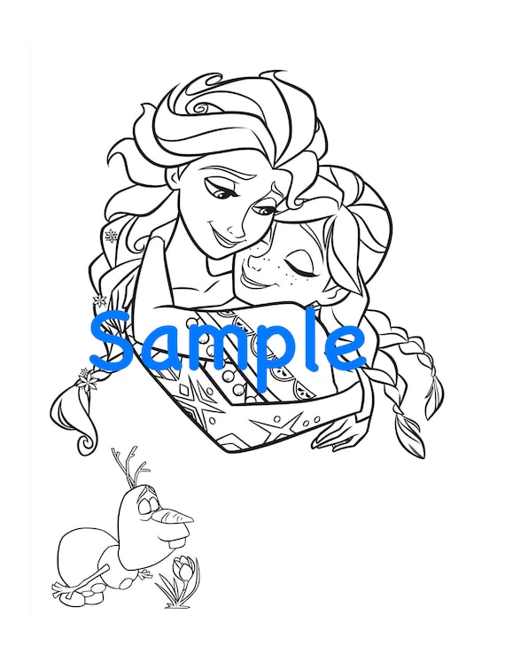 elsa and anna coloring pages frozen olaf anna elsa kids etsy