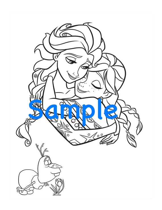 elsa and anna coloring pages frozen olaf anna elsa kids etsy