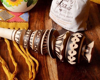 Hand Carved Mexican Molinillo Wooden Hot Chocolate Whisk