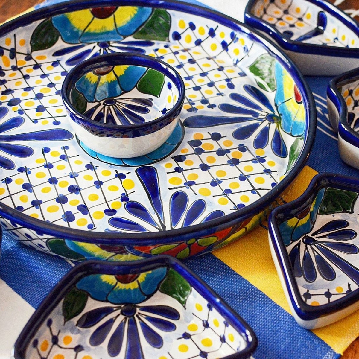 Talavera Hand-painted Mexican Ceramic Floral Platter - Etsy