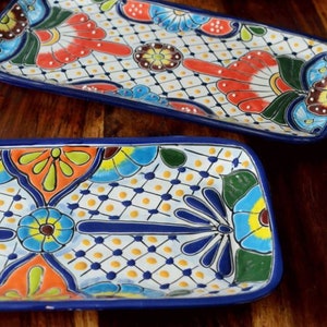 Talavera Hand-Painted Mexican Ceramic Serving Tray