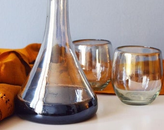 Hand Blown Stemless Wine Glass Set - Lustre