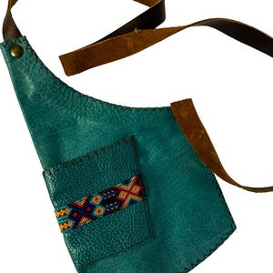 Mexican Embroidered leather Shoulder bag