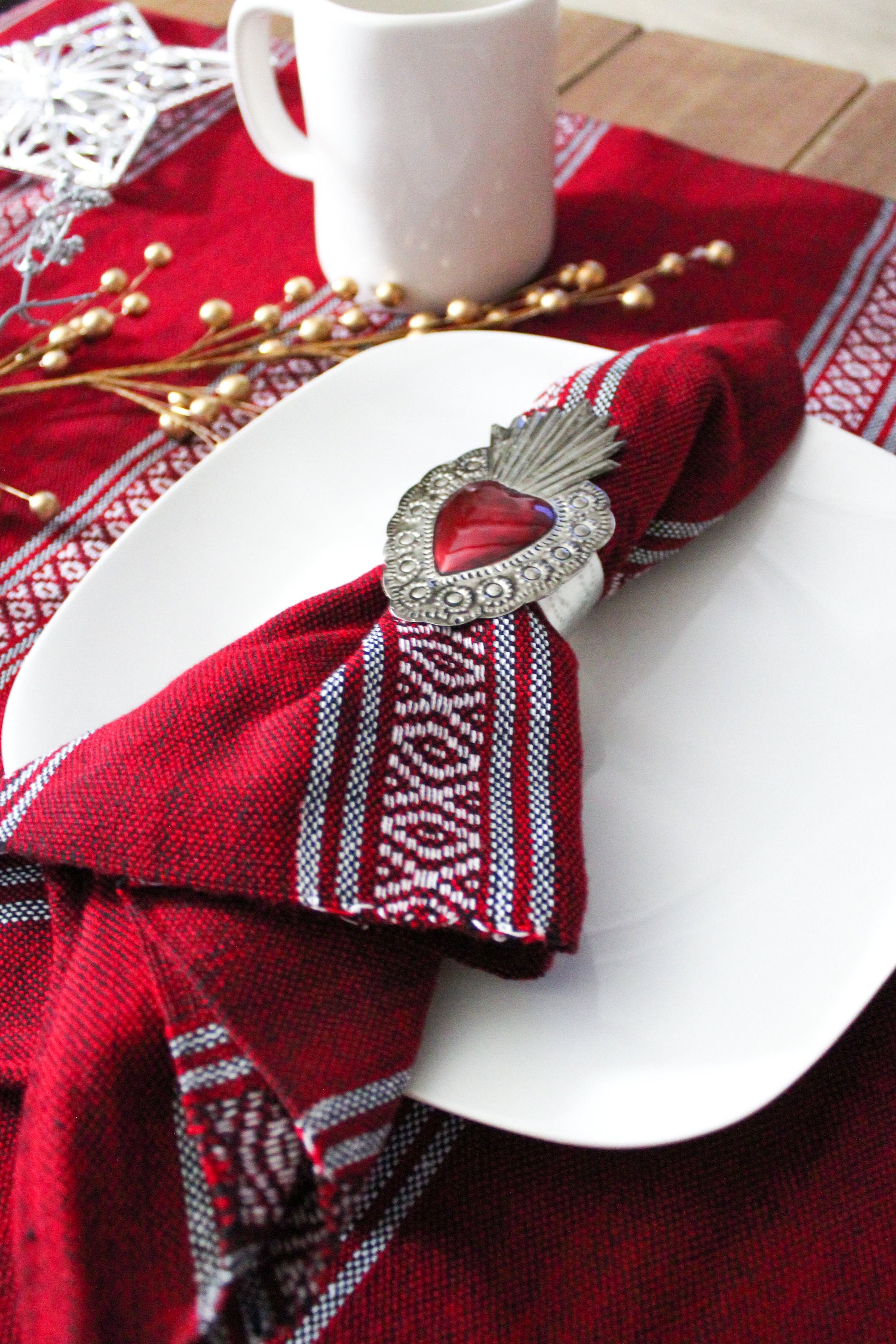 Hand-Crafted Napkin and Napkin Ring Set