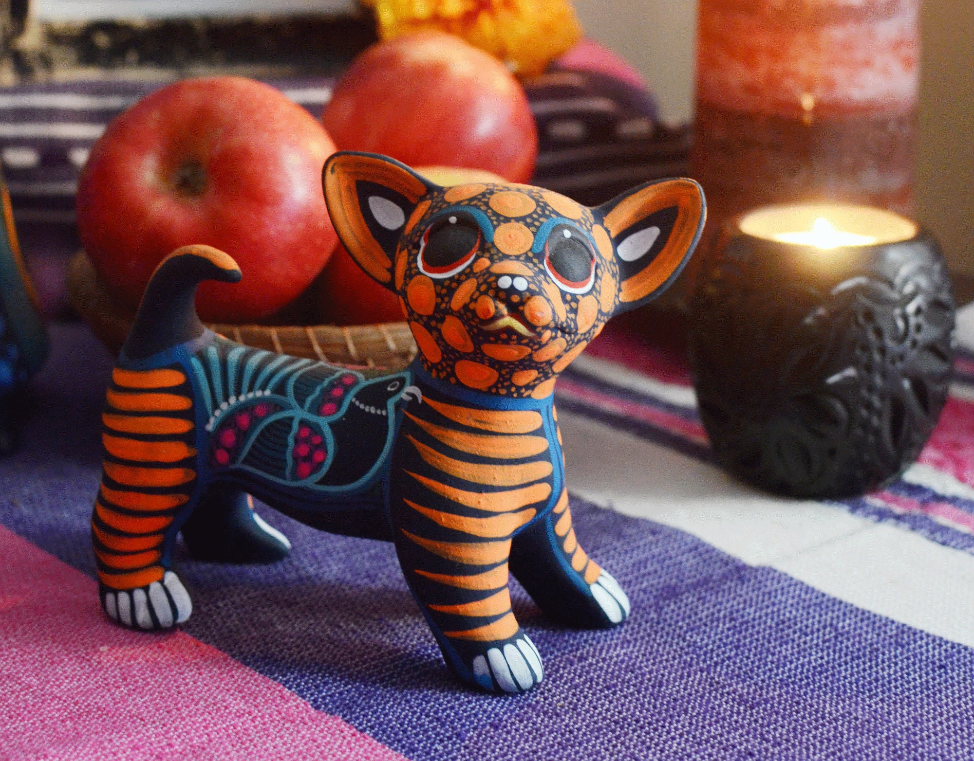 Day Of The Dead  Dog Sculpture- Dia De Los Muertos, Sugar Skull Dog, Halloween Decor