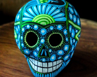 Hand-Painted Calavera Skulls- Day Of The Dead, Dia De Los Muertos, Halloween Decor, Mexican Skull, Ceramic Skull