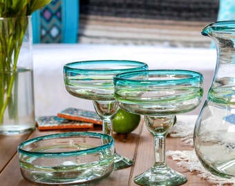 Hand Blown Margarita Glassware Set