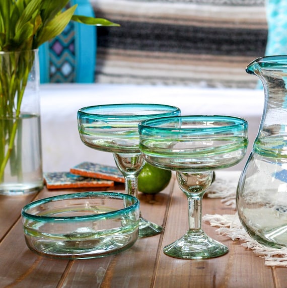 Hand Blown Margarita Glassware Set 