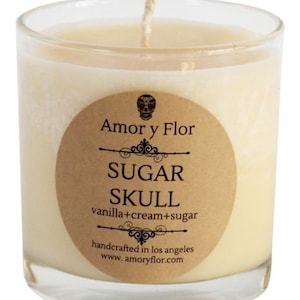 Vanilla Sugar Skull Candle - Dia De Los Muertos, Day Of the Dead, Soy Wax & Vegan Candle