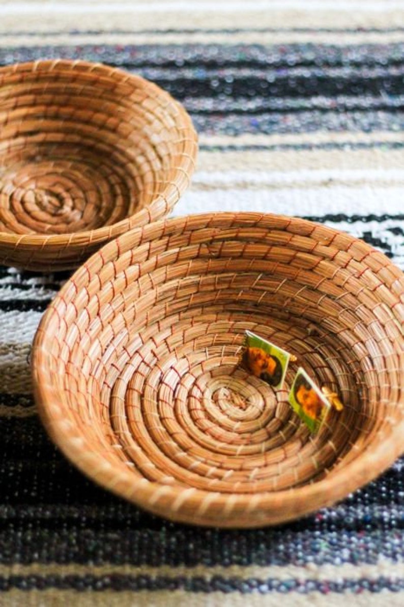 Hand Made Pine Needle Baskets Artisan Handmade Etsy
