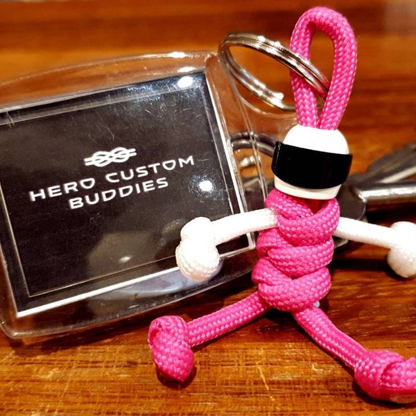 Motorbiker Paracord Keyring Keychain Hot Pink Gifts for Bikers