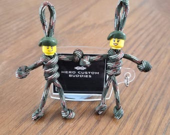 Army Soldier Green Beret Paracord Keychain Keyring Gift for Armed Forces