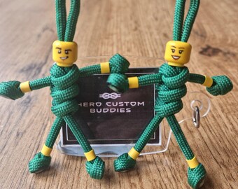 キャップ付き警備員 パラコード キーチェーン キーリング ギフト