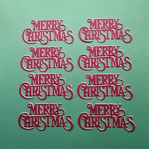 Embellissements joyeux Noël pour cartes prédécoupées - Lot de 8