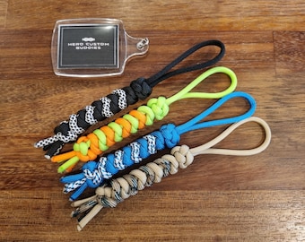 Paracord Lanyard Keychain Duo Coloured Snake Knot. 30+ colours
