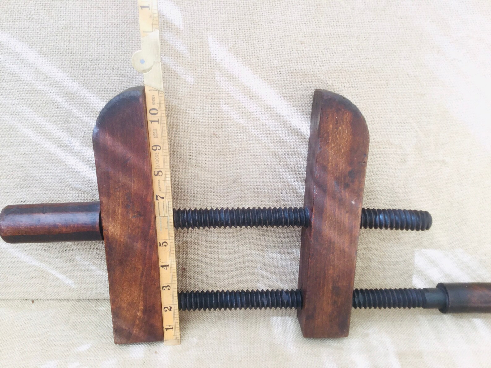 Antique Carpenters Large Wooden Screw Clamp Etsy