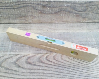 Vintage Arrow 12” Steel Plated Beechwood Combination Spirit Level