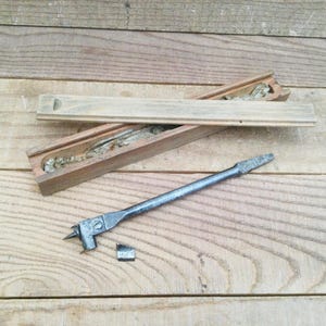 Vintage William Ridgeway Sheffield Expanding Drill Brace Bit & Wooden Case