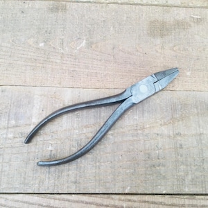 Vintage 6” Cast Steel Flat Nose Pliers