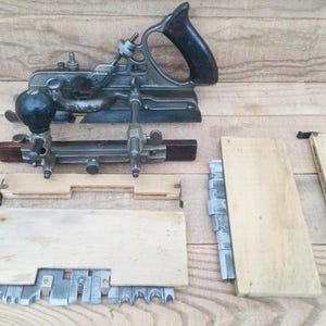 Vintage Stanley Sweetheart USA No. 45 Combination Plough Plane & 21 Cutters