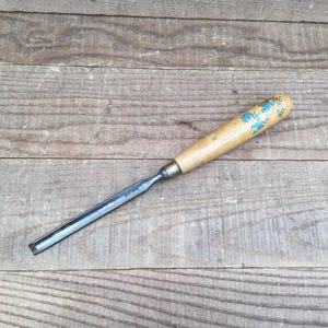 Vintage 3/8” Robert Sorby Boxwood Incannel Straight Gouge Chisel